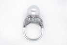 1960's Platinum Pearl & Diamond Ring - The Back Vault
