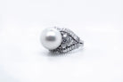 1960's Platinum Pearl & Diamond Ring - The Back Vault