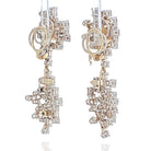 Chaumet 1950's Platinum Diamond And Pearl Drop Dangle Earrings - The Back Vault