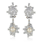 Chaumet 1950's Platinum Diamond And Pearl Drop Dangle Earrings - The Back Vault