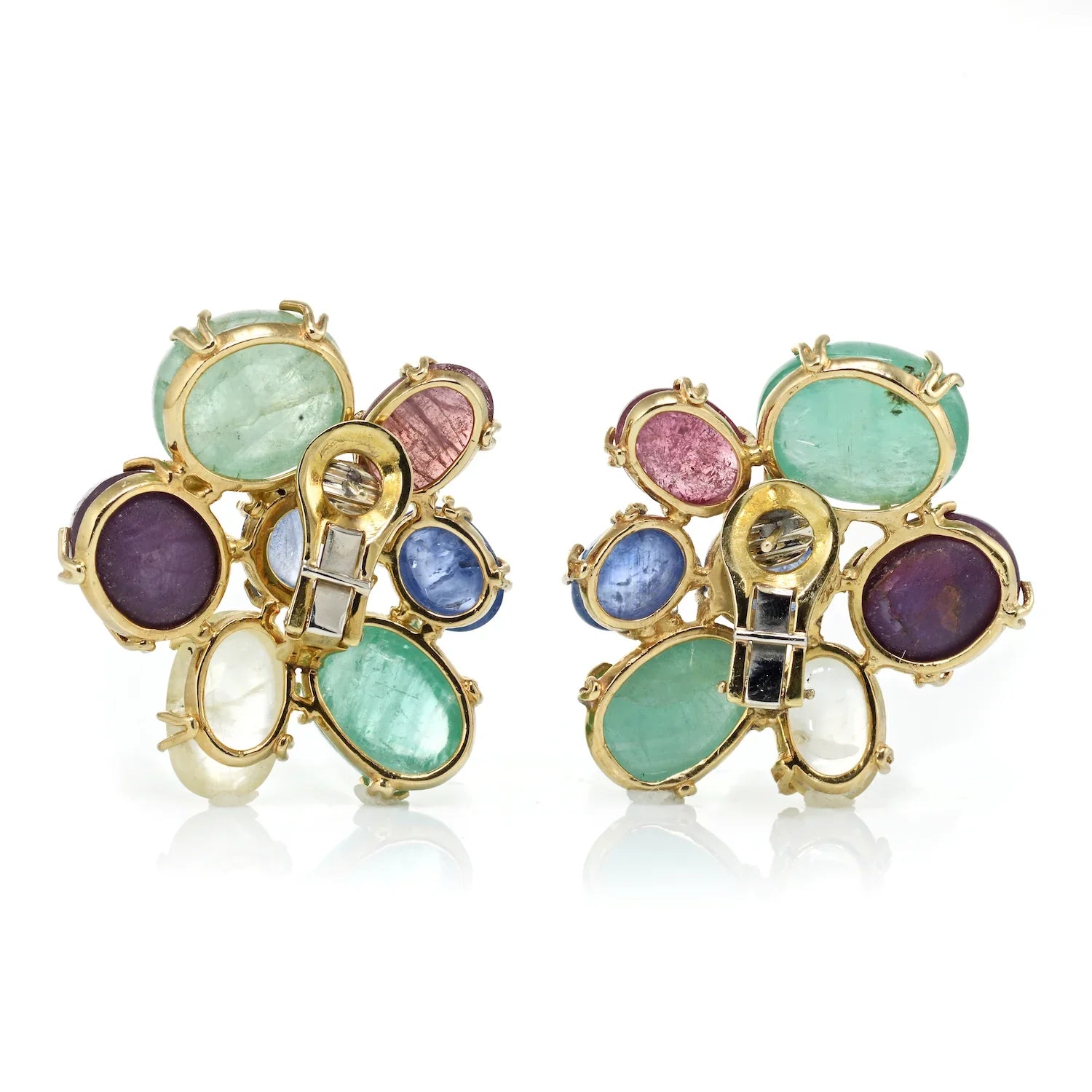 Seaman Schepps Multi Gems 18K Yellow Gold Necklace & Earrings Jewelry Set - The Back Vault