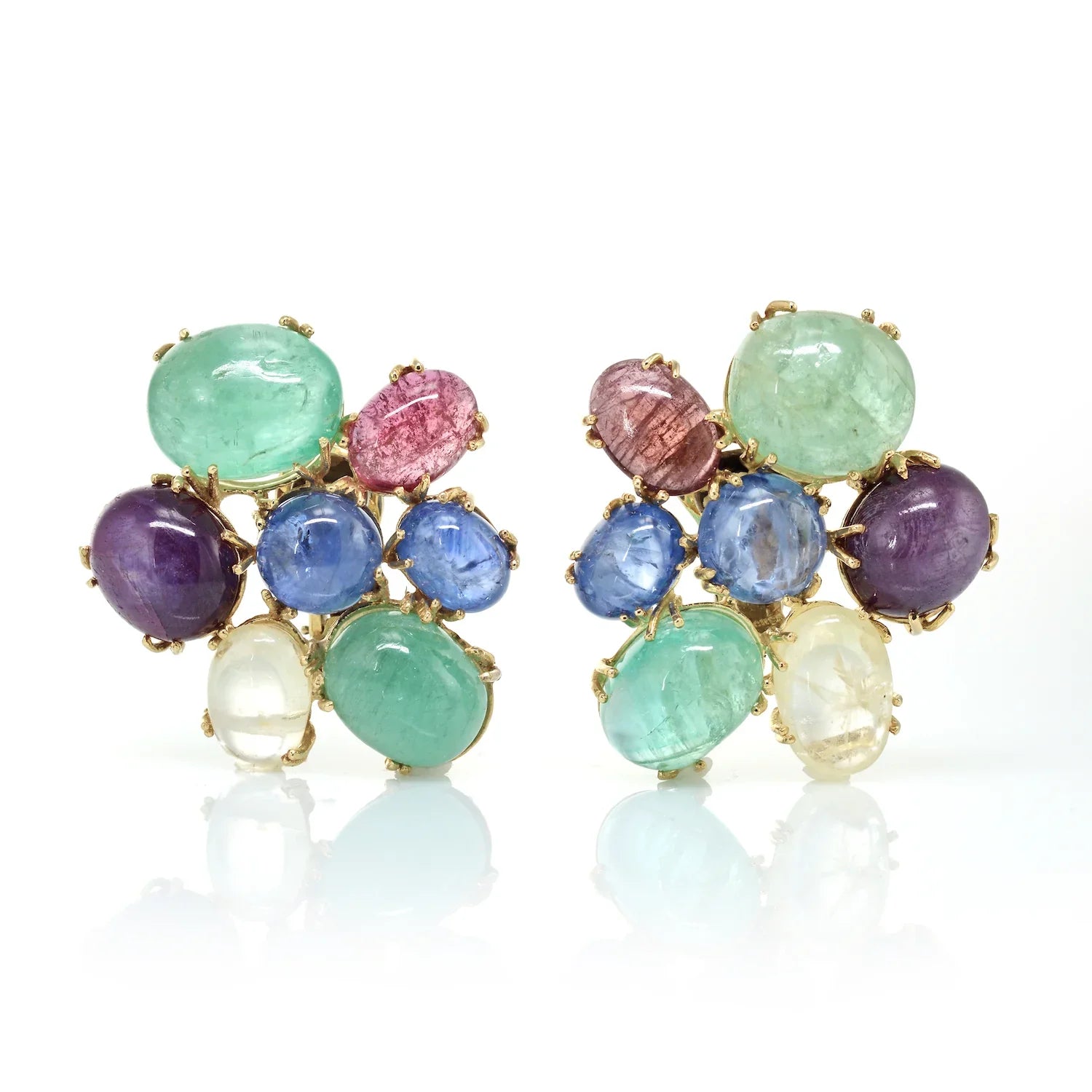 Seaman Schepps Multi Gems 18K Yellow Gold Necklace & Earrings Jewelry Set - The Back Vault