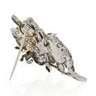 Art Deco Platinum Flower Natural Pearl Diamond 5.00cts Brooch - The Back Vault