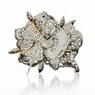 Art Deco Platinum Flower Natural Pearl Diamond 5.00cts Brooch - The Back Vault
