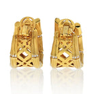 Cartier 18K Yellow Gold Bamboo 1.50 carats Diamond Huggie Earrings - The Back Vault