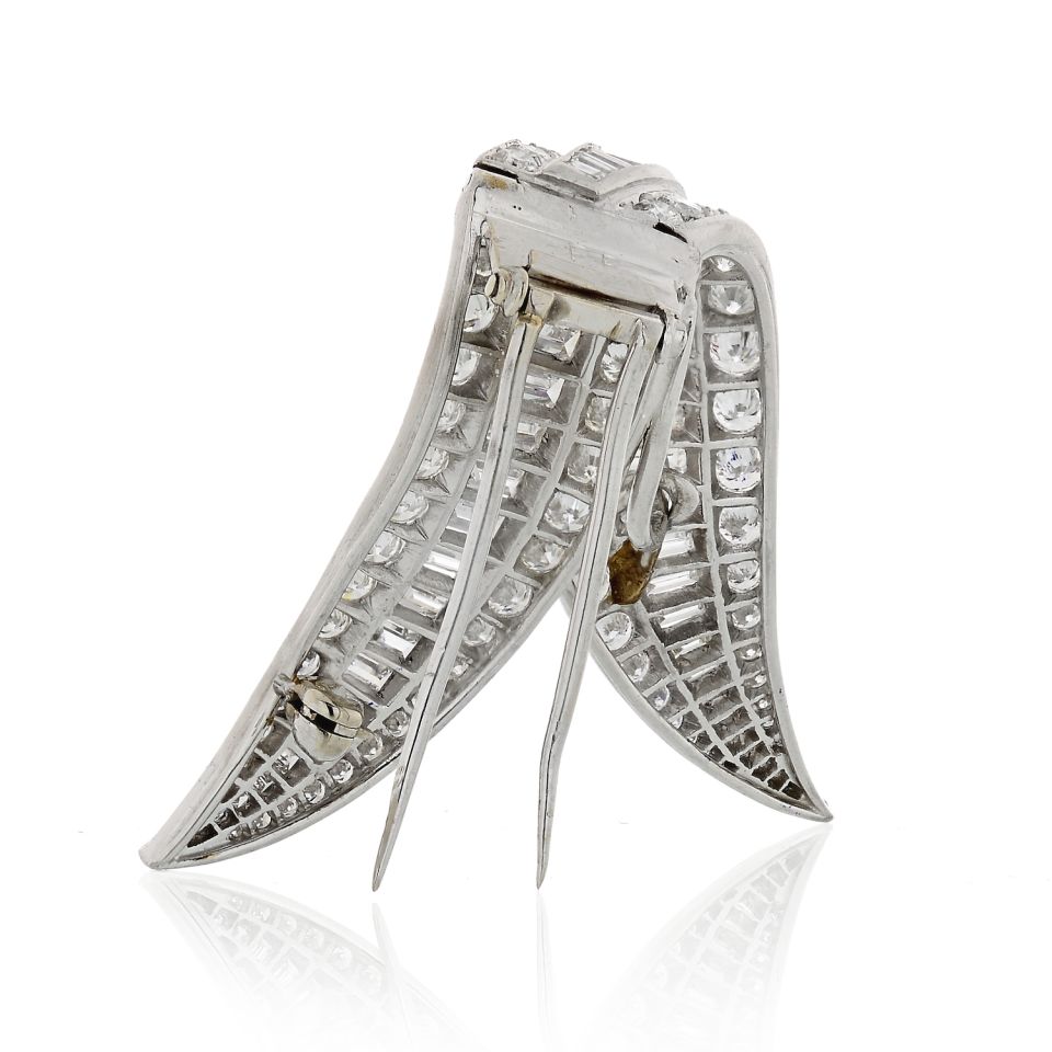 1950's Platinum 9.00cts Diamond Brooch