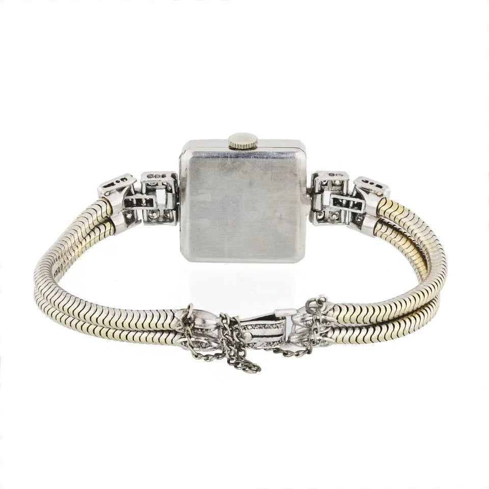 1920's Platinum Art Deco 5.86cts Diamond Watch - The Back Vault