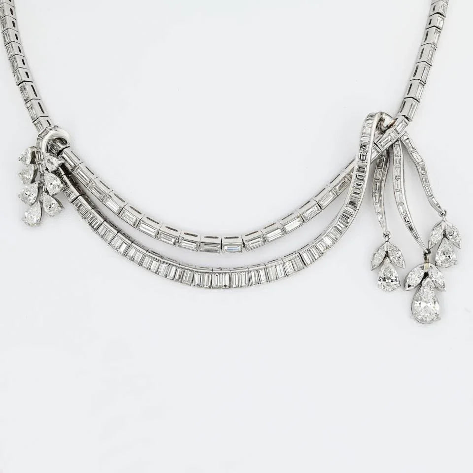 Art Deco Platinum 27.5 Carat Diamond Necklace - The Back Vault