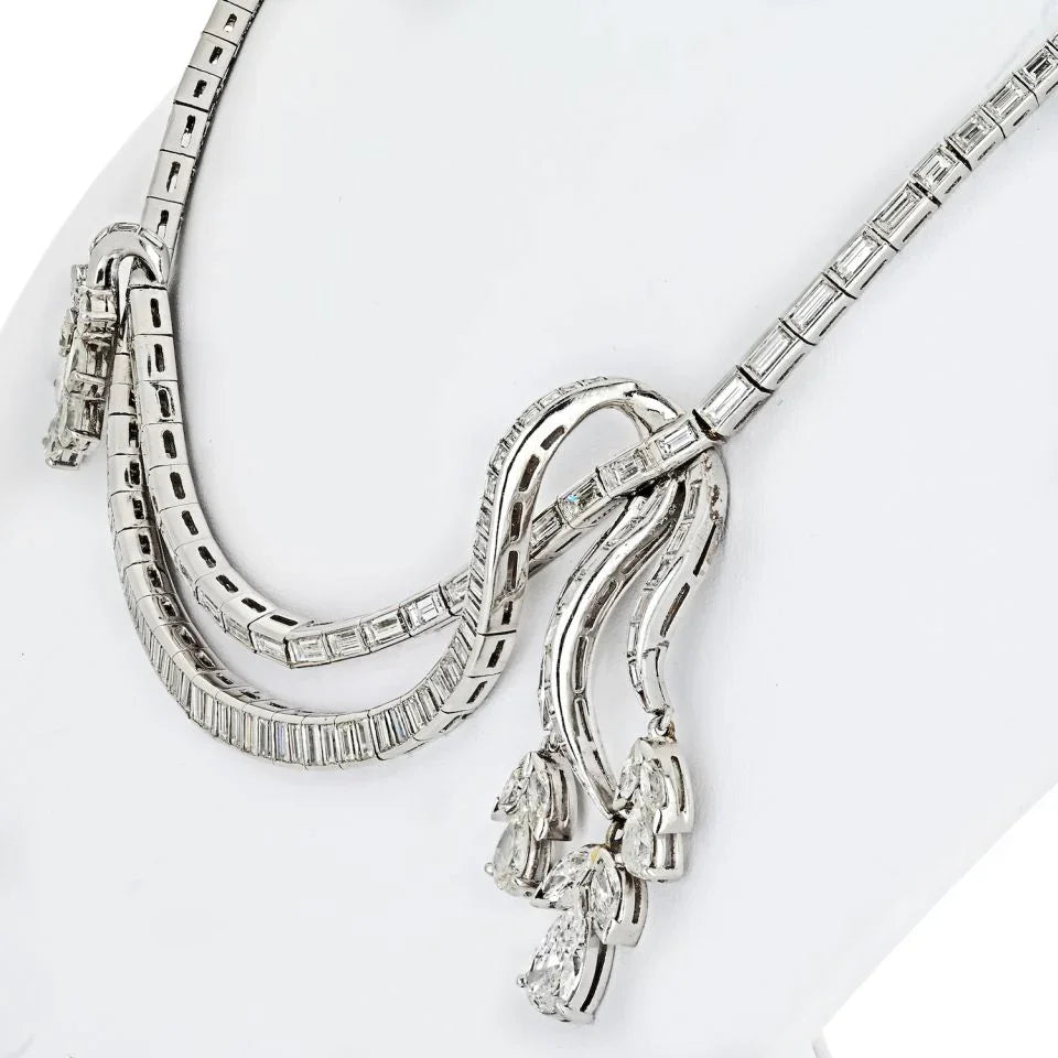 Art Deco Platinum 27.5 Carat Diamond Necklace - The Back Vault
