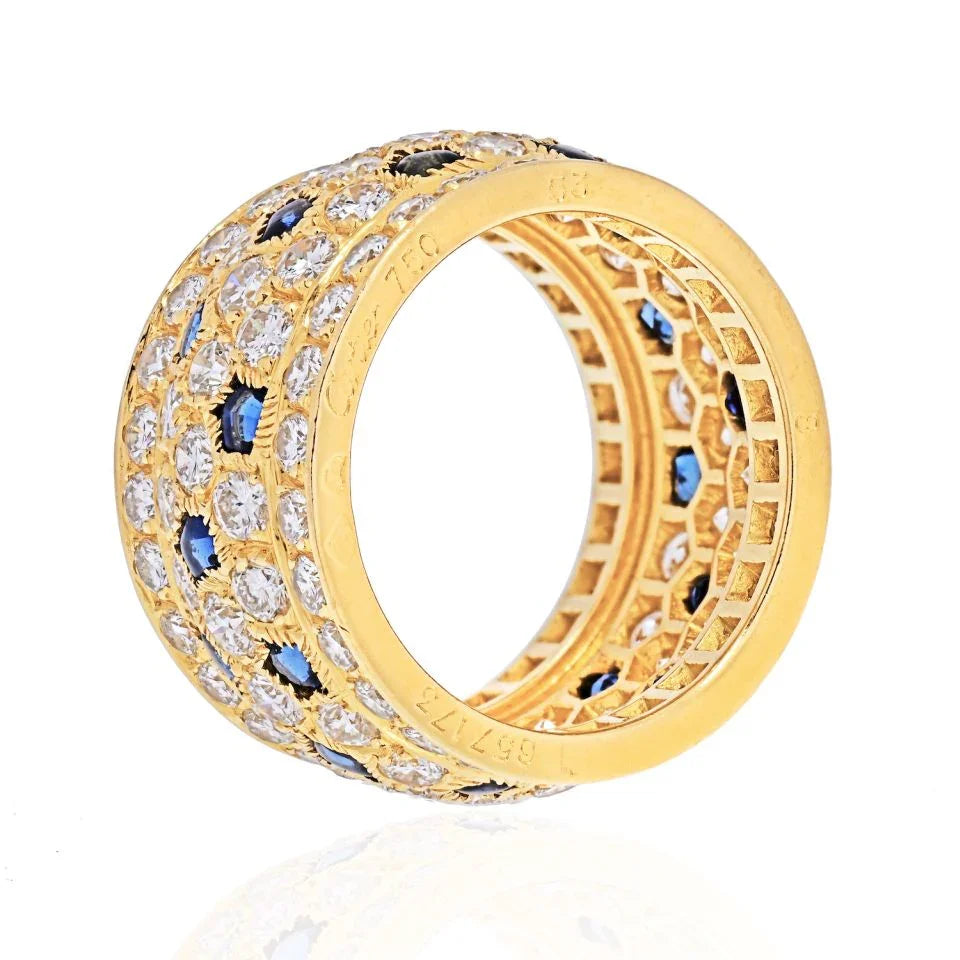 Cartier 18K Yellow Gold Nigeria Diamond Sapphire Ring - The Back Vault