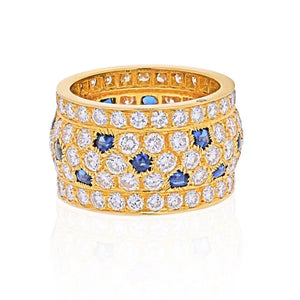 Cartier 18K Yellow Gold Nigeria Diamond Sapphire Ring
