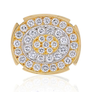 David Webb Bold Large Yellow Gold Diamond Chunky Cluster Ring