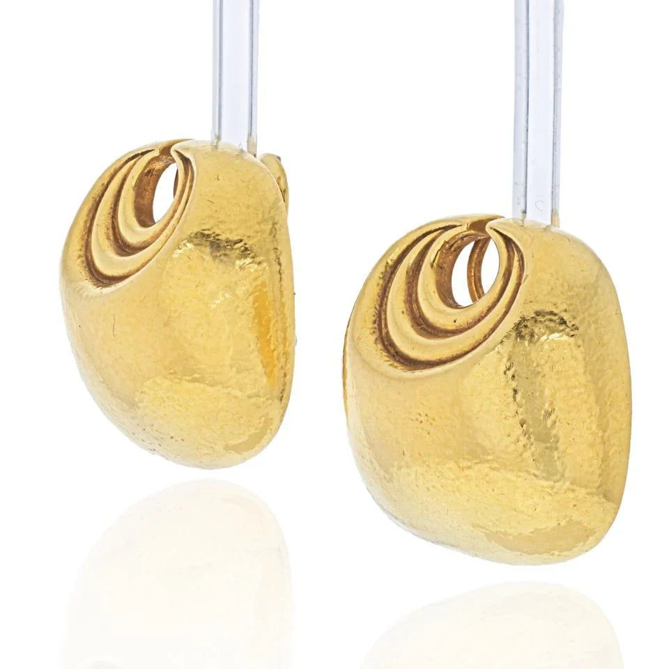 David Webb 18K Yellow Gold Crescent Earrings - The Back Vault