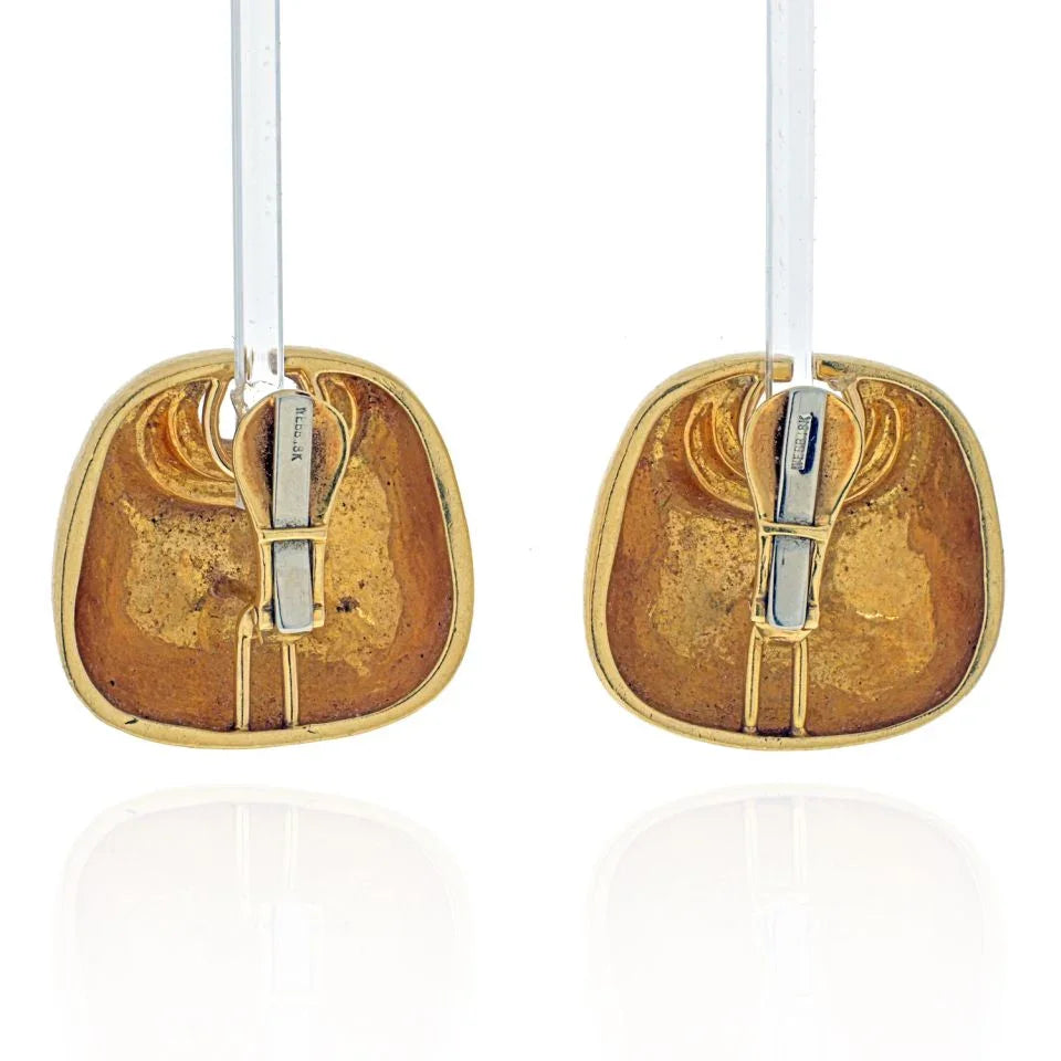 David Webb 18K Yellow Gold Crescent Earrings - The Back Vault