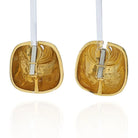 David Webb 18K Yellow Gold Croissant Motif Hammered Finish Earrings - The Back Vault