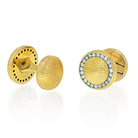 Tiffany & Co. 14K Yellow Gold Round Diamond Textured Cuff Links - The Back Vault