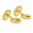 Tiffany & Co. 14K Yellow Gold Round Diamond Textured Cuff Links - The Back Vault