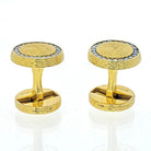 Tiffany & Co. 14K Yellow Gold Round Diamond Textured Cuff Links - The Back Vault