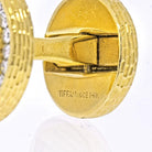 Tiffany & Co. 14K Yellow Gold Round Diamond Textured Cuff Links - The Back Vault