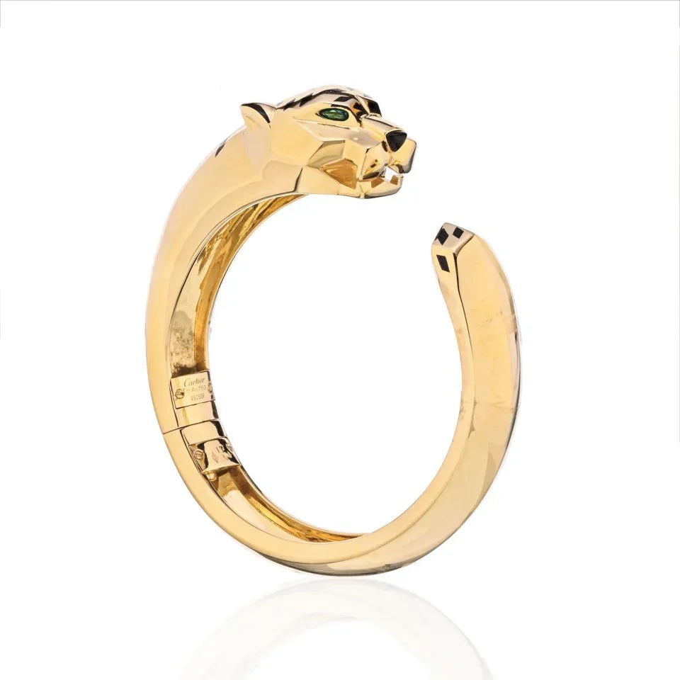 Cartier 18K Yellow Gold Panthere Size 17 Bangle Bracelet - The Back Vault