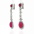 David Webb Platinum Diamond And Ruby Drop Dangling Earrings - The Back Vault