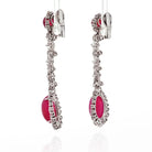 David Webb Platinum Diamond And Ruby Drop Dangling Earrings - The Back Vault