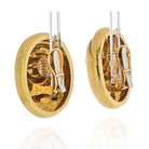 David Webb 18K Yellow Gold Hammered Heavy Clip On Swirl Earrings - The Back Vault