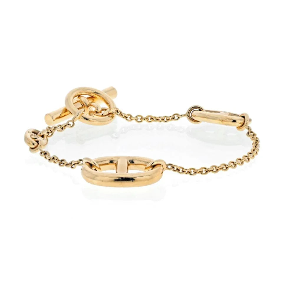 Hermes 18K Rose Gold Farandole Chain Bracelet - The Back Vault