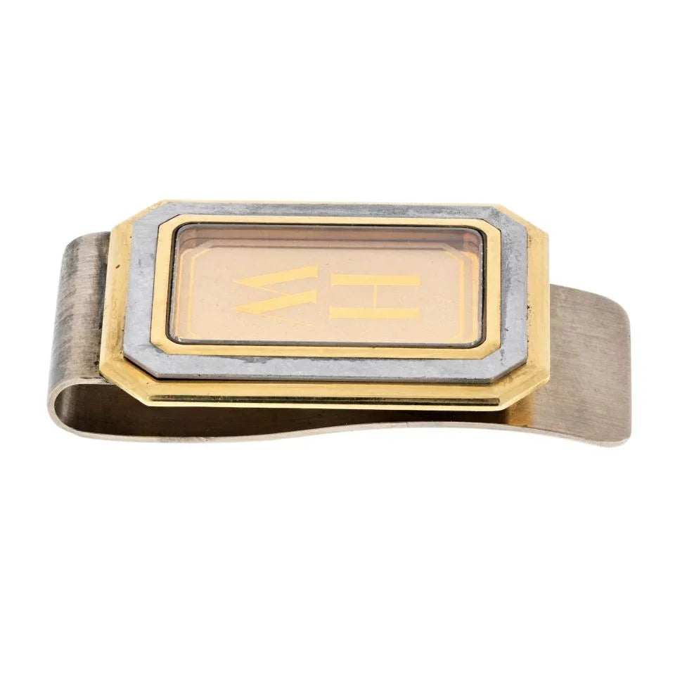 Harry Winston 18K Two Tone Initials HW Money Clip Jewelry - The Back Vault