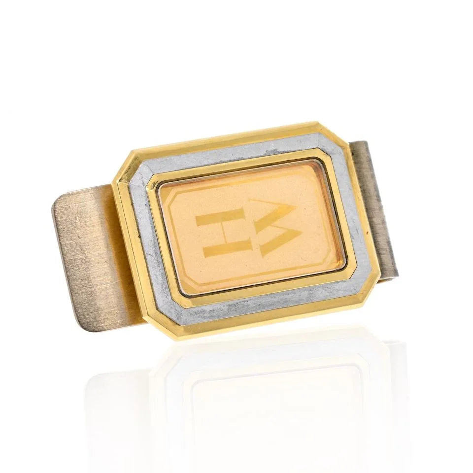 Harry Winston 18K Two Tone Initials HW Money Clip Jewelry - The Back Vault