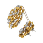 Kutchinsky Platinum & 18K Yellow Gold Diamond Flower Brooch And Earrings Jewelry Set - The Back Vault