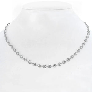 Platinum 13.50cts Round Cut Diamond By The Yard Necklace