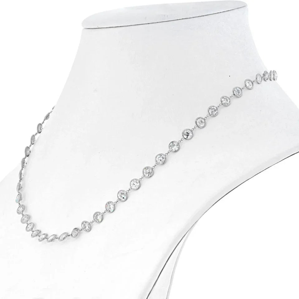 Platinum 26 Old European Cuts approx. 15 carats Necklace - The Back Vault