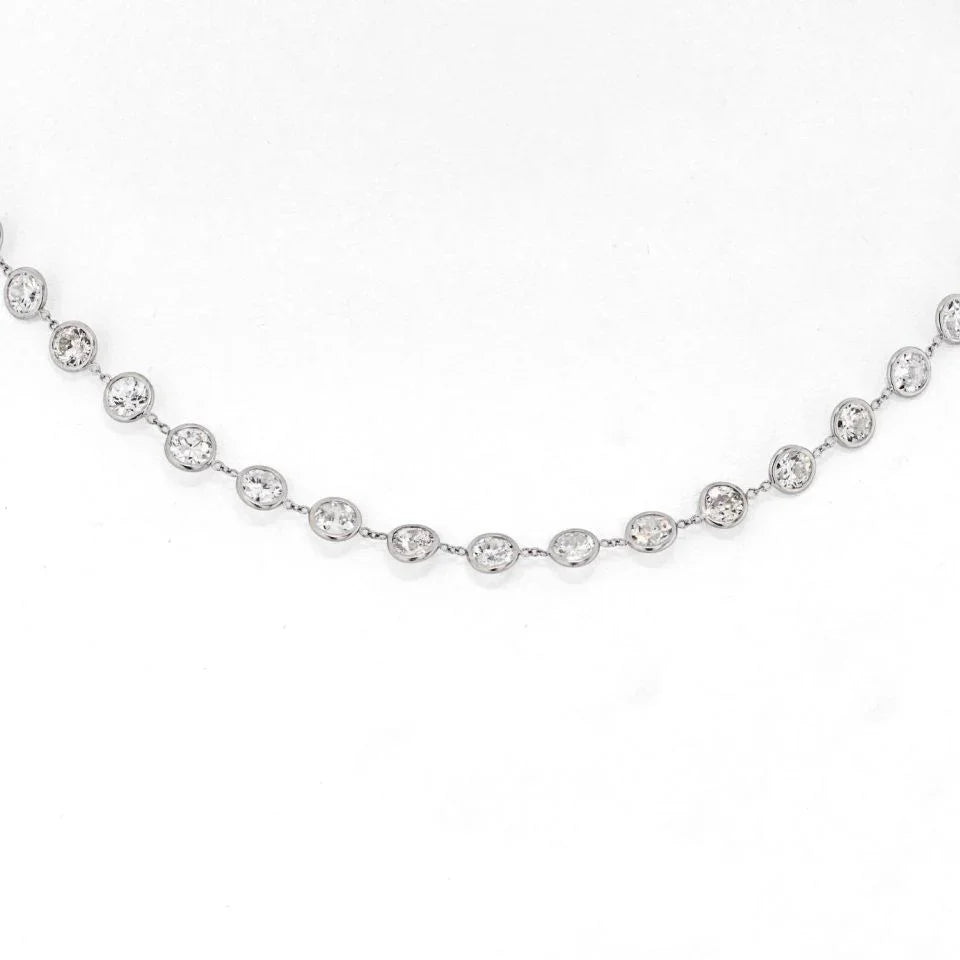 Platinum 26 Old European Cuts approx. 15 carats Necklace - The Back Vault