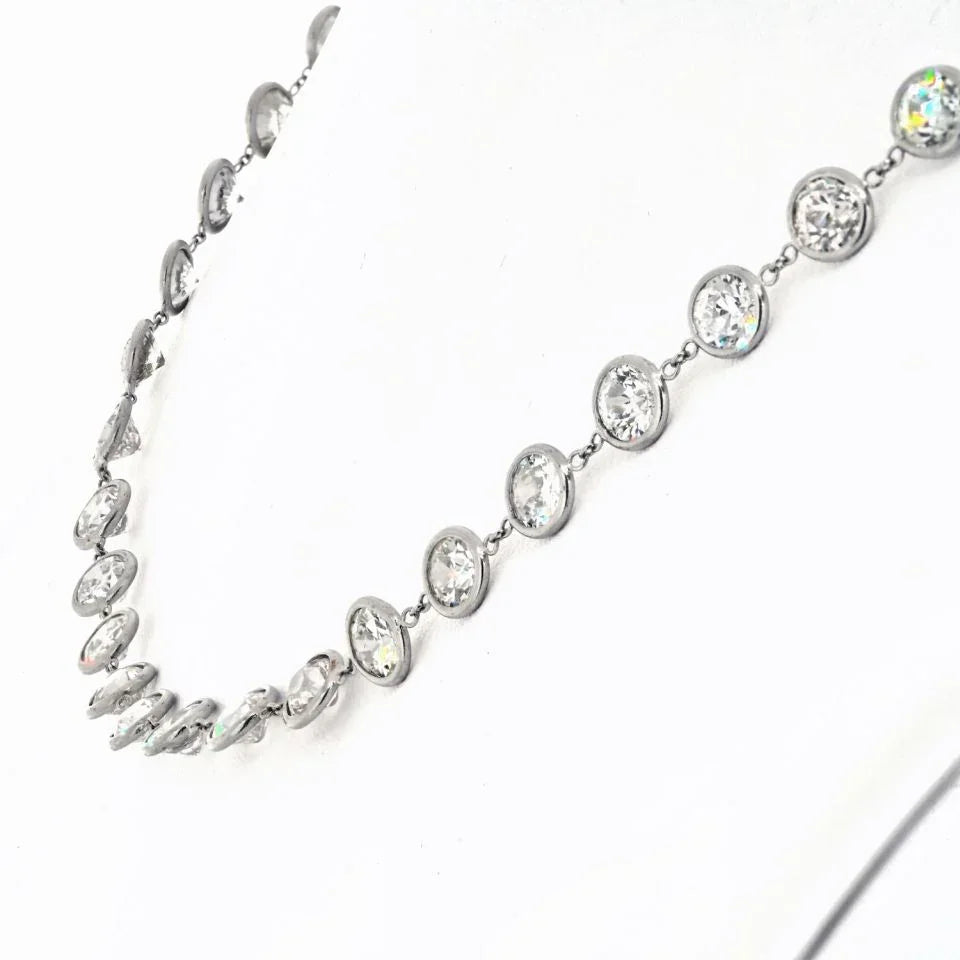 Platinum 26 Old European Cuts approx. 15 carats Necklace - The Back Vault