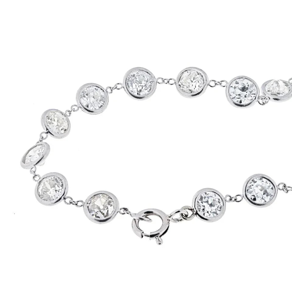 Platinum 26 Old European Cuts approx. 15 carats Necklace - The Back Vault