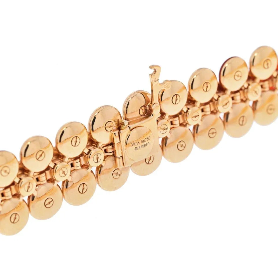 Van Cleef & Arpels 18K Rose Gold BOUTON D'OR CARNELIAN, DIAMOND & MOTHER OF PERAL Necklace - The Back Vault