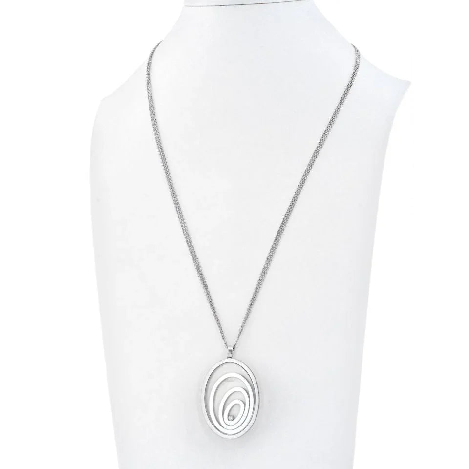 Chopard 18K White Gold Happy Spirit Floating Diamond Necklace - The Back Vault