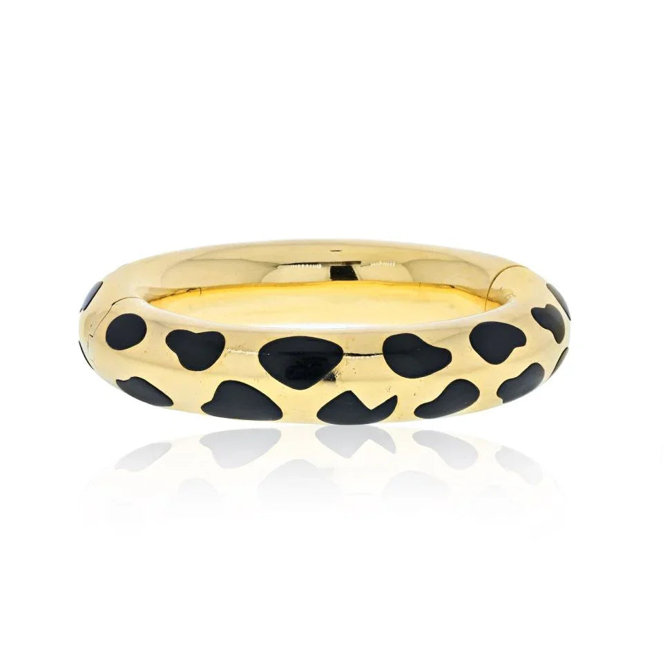 Tiffany & Co. 18K Yellow Gold Angela Cummings Positive And Negative Black Inlay Bracelet - The Back Vault