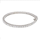 14K White Gold 7 Carat Princess Cut One Line Tennis Bracelet - The Back Vault