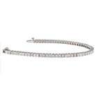 14K White Gold 7 Carat Princess Cut One Line Tennis Bracelet - The Back Vault