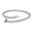 14K White Gold 7 Carat Princess Cut One Line Tennis Bracelet - The Back Vault