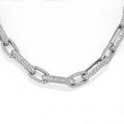18K White Gold 41 Carat Pave Diamond Link Chain Necklace - The Back Vault