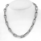 18K White Gold 41 Carat Pave Diamond Link Chain Necklace - The Back Vault