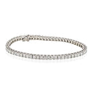 14K White Gold 7.00 Carat Princess Cut Diamond Tennis Bracelet - The Back Vault