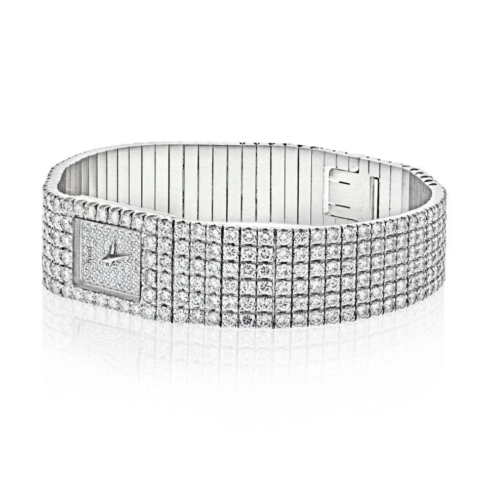 Piaget 18K White Gold 15201 Polo Evening Diamond Ladies Wrist Watch - The Back Vault