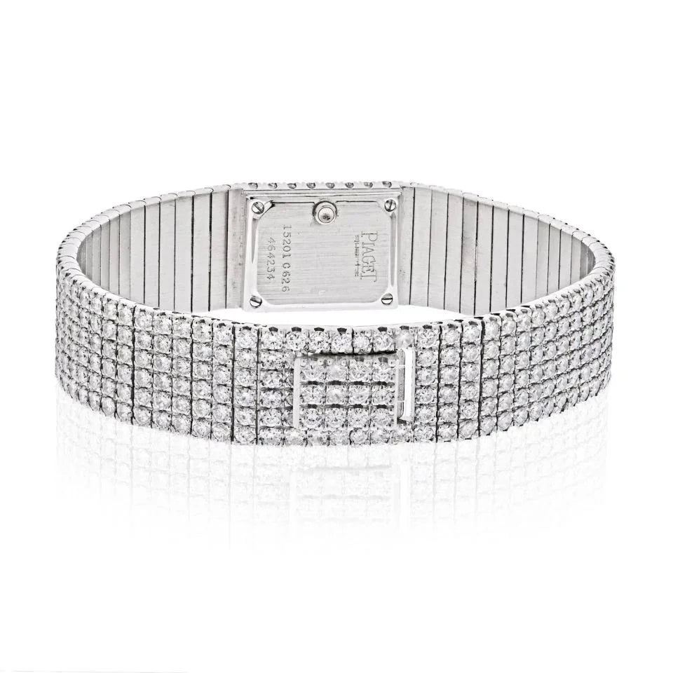 Piaget 18K White Gold 15201 Polo Evening Diamond Ladies Wrist Watch - The Back Vault