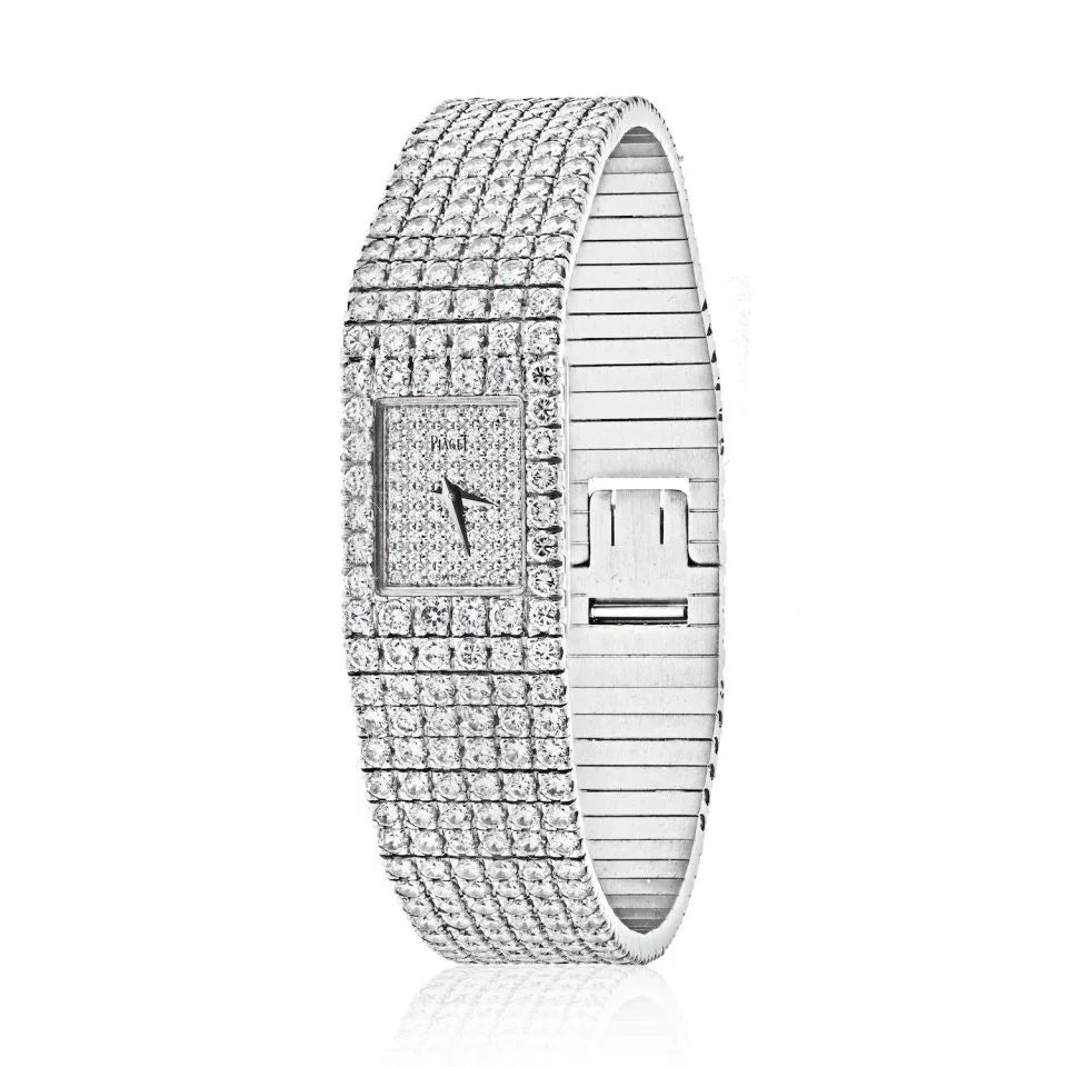 Piaget 18K White Gold 15201 Polo Evening Diamond Ladies Wrist Watch - The Back Vault
