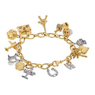 Tiffany & Co. Platinum & 18K Yellow Gold Gemset And Diamond Charm Bracelet - The Back Vault