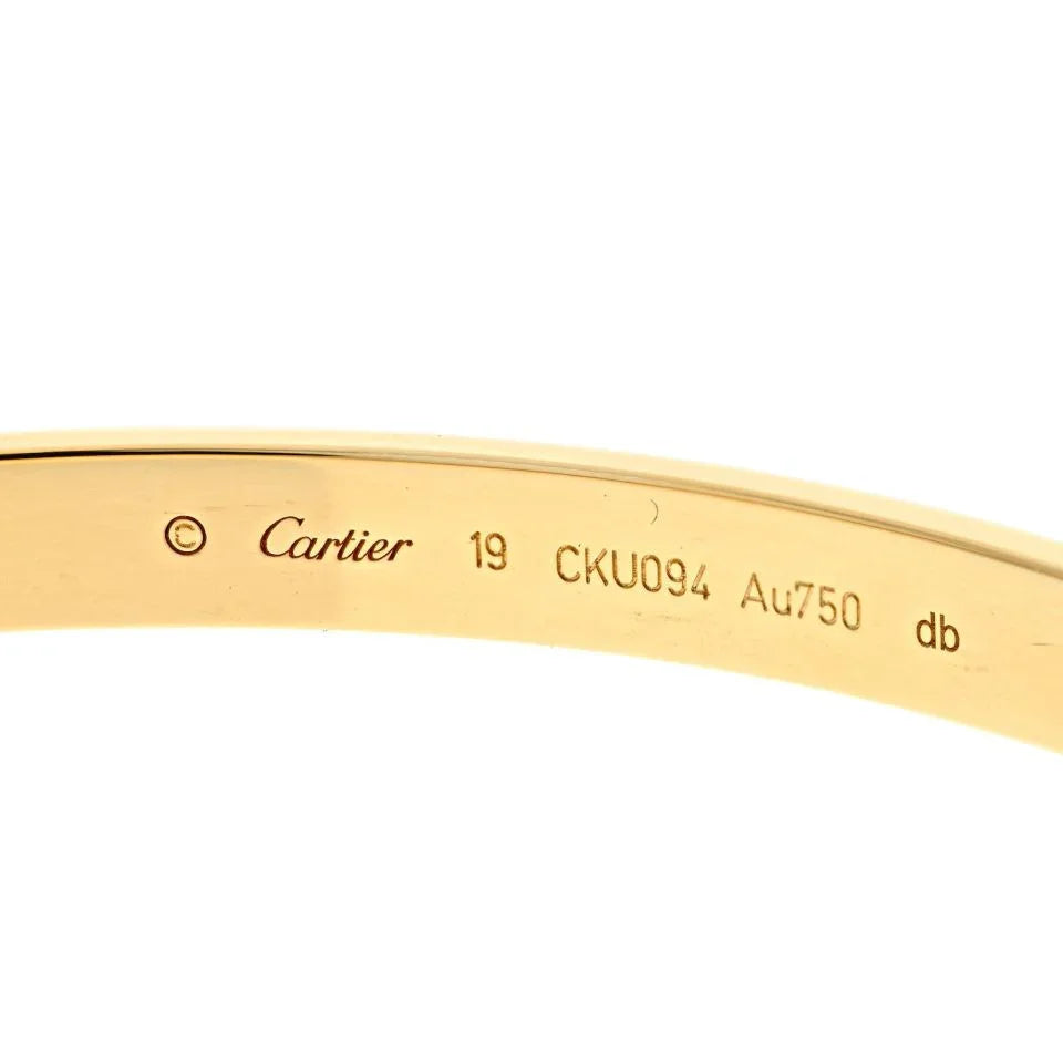 Cartier Love 18K Yellow Gold Size 19 Excellent Condition Bracelet - The Back Vault